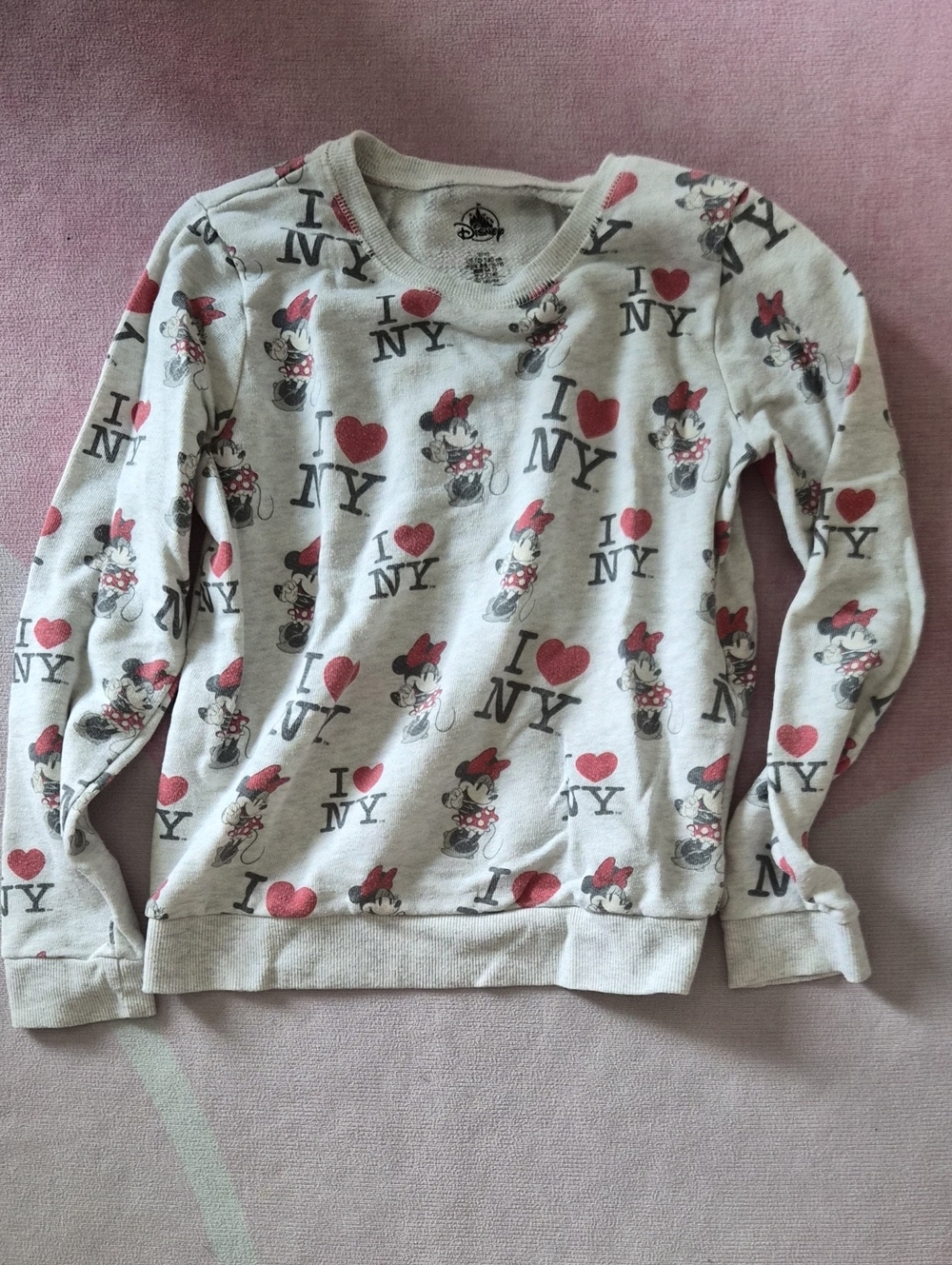 Disney Minnie Mouse I ♥ NY Heather Gray Sweatshirt for Kids